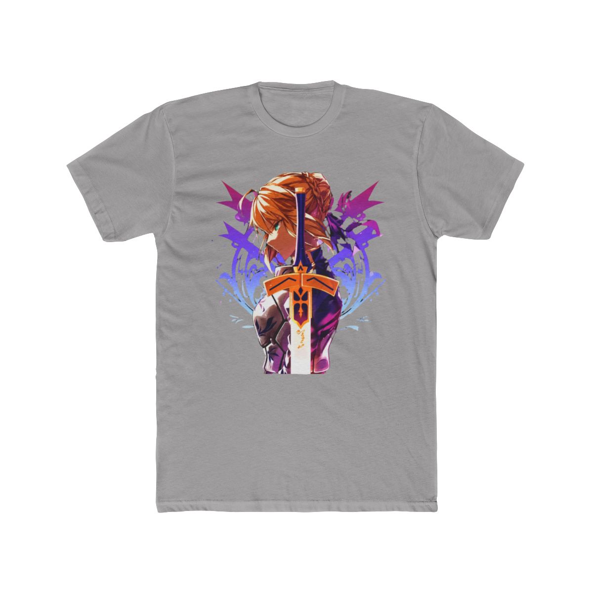 Saber Artoria with Excalibur Sword T Shirt | Fate Series - alternate angle 2, merchandise